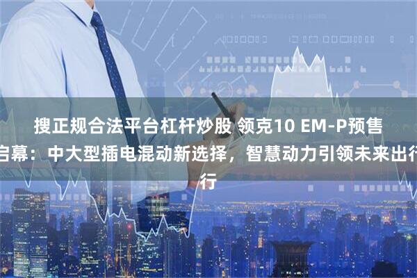 搜正规合法平台杠杆炒股 领克10 EM-P预售启幕：中大型插电混动新选择，智慧动力引领未来出行